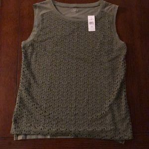 NWT Ann Taylor LOFT Army Green Tank Top Size M